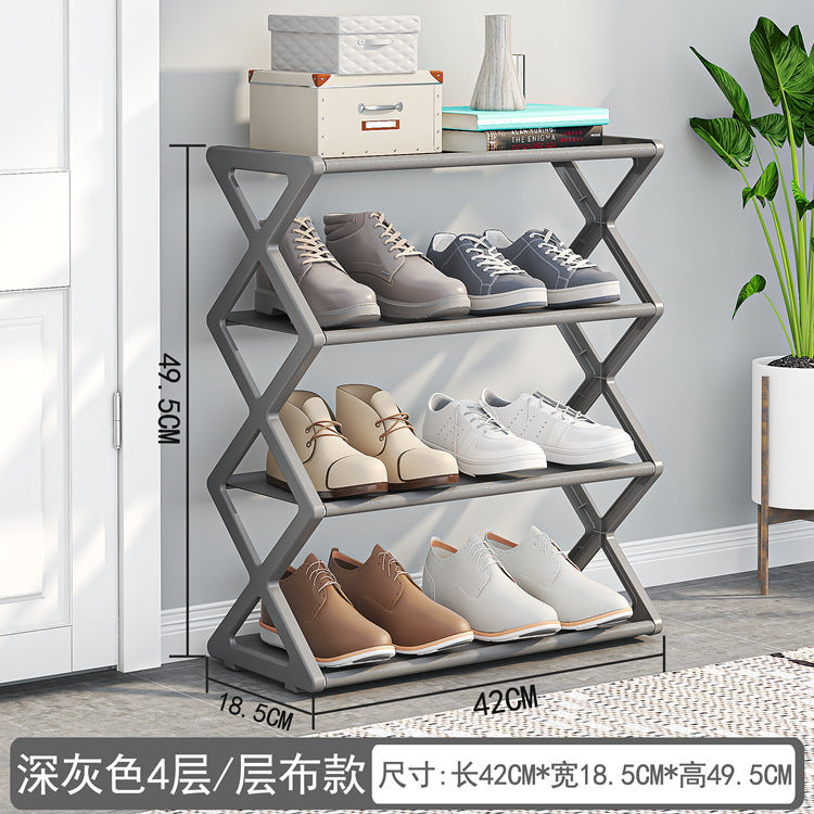 X-Type Multi-Functional Shoe Rack With Three Layers