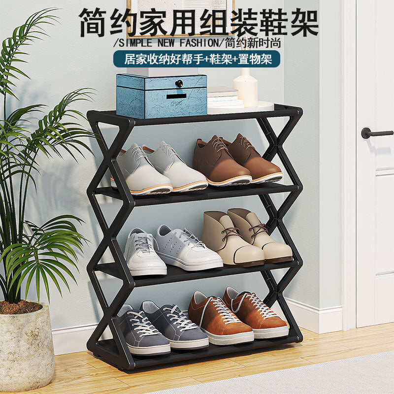 X-Type Multi-Functional Shoe Rack With Three Layers